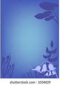 bluebells and leaves