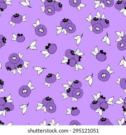 blueberries blueberry freehand drawing vector illustration of seamless pattern