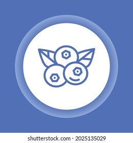 Blueberries color button icon. Healthy, organic food. Proper nutrition. Isolated vector element. Outline pictogram for web page, mobile app, promo