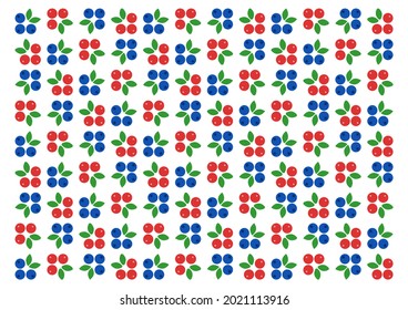Patrón de arándanos y arándanos. Diseño colorido. Ilustración vectorial. 