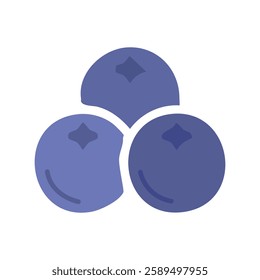 Blueberries flat color icon isolated on white background for your web and mobile app design