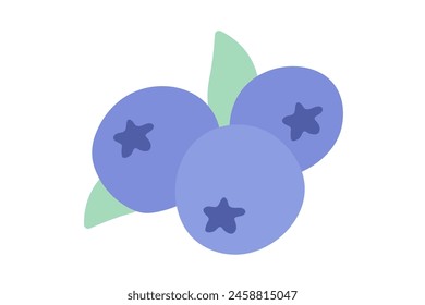 Blueberries in flat style. Doodle illustration