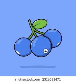 Ilustración del icono del vector de dibujos animados de arándanos de arándanos. Concepto de icono de la naturaleza de los alimentos Vector Premium aislado