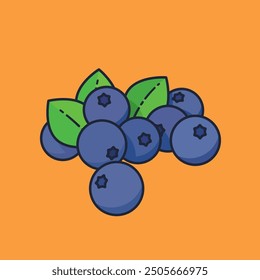 Blueberries heap vector illustration for Blueberry Day on July 8