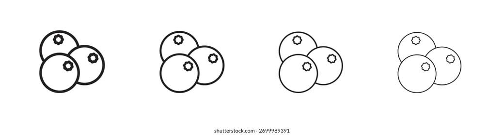 Icono de arándanos colección. Signo de Vector de línea, símbolo para Web y móvil
