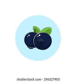 Blueberries, Icon Colorful Blueberries, Fruit Berry Icon , Vector Illustration