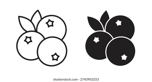 Blueberries icon in editable style. Vector icon graphics