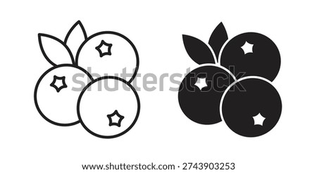 Blueberries icon in editable style. Vector icon graphics