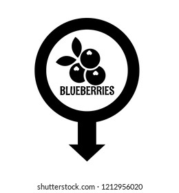 blueberries icon and Map Marker