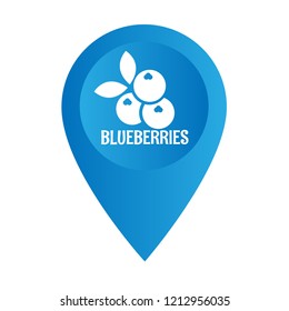 blueberries icon and Map Marker