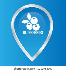 blueberries icon and Map Marker