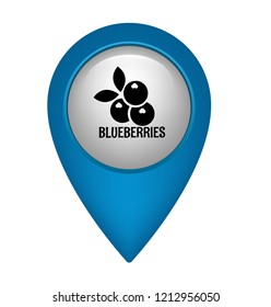blueberries icon and Map Marker