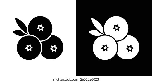 Blueberries icon symbol collection. Flat vector stock illustration.