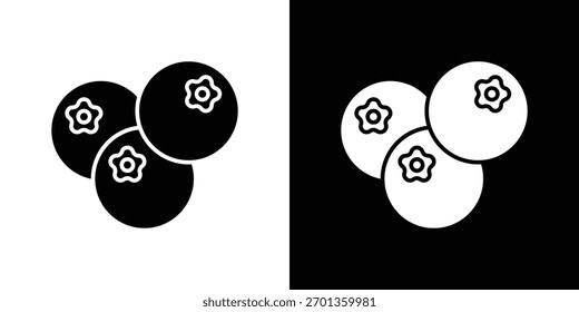Blueberries icon. Vector illustration. Flat design.