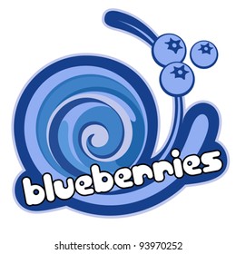 Blueberries label. Background for design of packing. Vector illustration.
