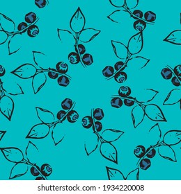 blueberries on a blue background