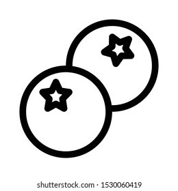 Blueberries outline icon, line vector sign, linear pictogram isolated on white. Vector Illustration