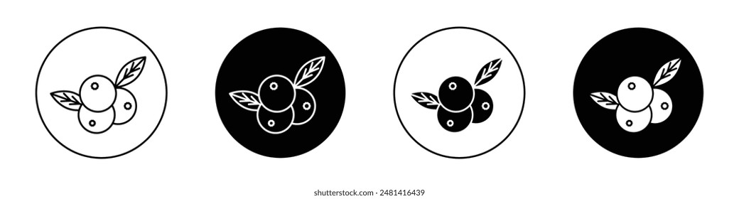 Arándanos delineados icono colección de Vector.