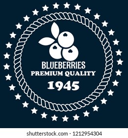 blueberries premium quality badge,emblem, label, badge premium quality package label. vintage stamp. designed for blueberries products