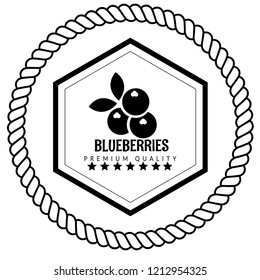 blueberries premium quality badge,emblem, label, badge premium quality package label. vintage stamp. designed for blueberries products