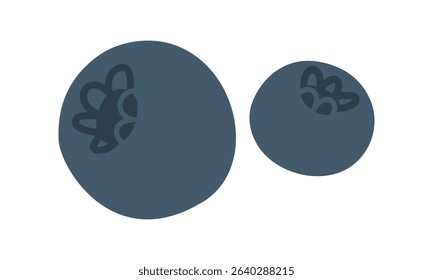 Blueberries and blueberries. Proper nutrition. The flat color illustration is suitable for applications, posters about health, fitness, exercise, disease prevention and cardiac activity.