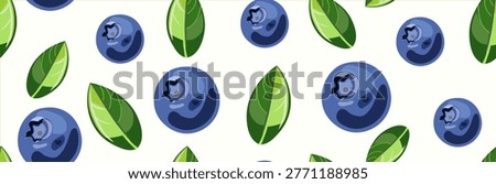 Blueberries seamless pattern. Berries texture.
Food vector. Dessert wallpaper. Blueberries vector background. Hand drawn