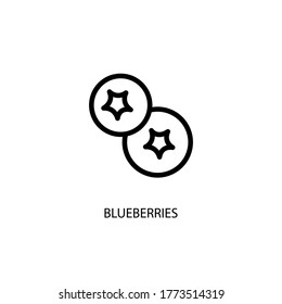 Blueberries simple thin line icon vector illustration