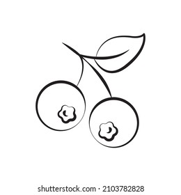 Ilustración de diseño de iconos de esquema vectorial Blueberries. Símbolo de comida y bebida sobre fondo blanco Archivo EPS 10