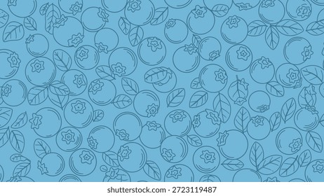 Blueberry Abundance: Um padrão cativante que mostra uma infinidade de mirtilos com detalhes intrincados e um design fresco e convidativo.