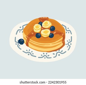 Blueberry Banana Pancakes sweets caramel