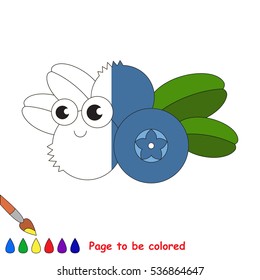 Blueberry to be colored, the coloring book to educate preschool kids with easy kid educational gaming and primary education of simple game level.