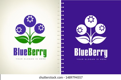 Blueberry berries logo vector design