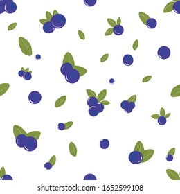 patrón de bayas de arándano. arándanos morados azules y hojas verdes
