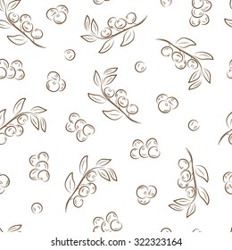 Blueberry. Berries seamless pattern. 