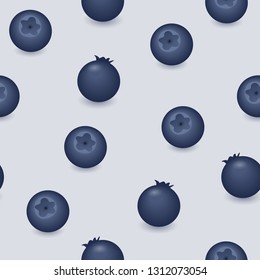 Blueberry berries seamless pattern. Healthy food, vegetarian. Wild berry realistic blueberries.1