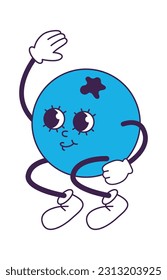 Blueberry Berry Character Vector Illustration