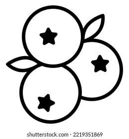 Blueberry, berry icon. Icon of blueberry or berry in outline or line style. Icon for any web and app project.