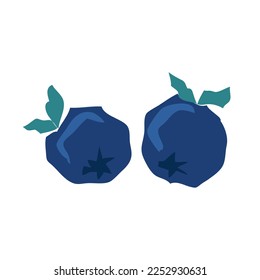 Dibujo lineal del vector de baya azul en estilo doodle. Elemento aislado sobre fondo blanco para el diseño de empaque, menú, impresión, afiches, iconos, pegatinas, tarjetas.