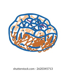 blueberry bun food meal doodle icon sketch vector. blueberry bun food meal sign. isolated symbol illustration