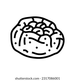 blueberry bun food meal line icon vector. blueberry bun food meal sign. isolated contour symbol black illustration
