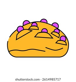 blueberry bun food meal line icon vector. blueberry bun food meal sign. isolated symbol illustration