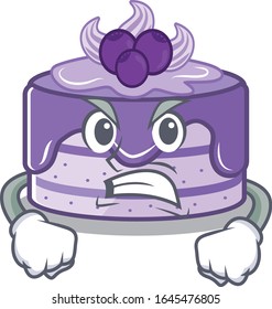 Blueberry cake cartoon character style having angry face