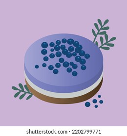 Blueberry cake, great design for any purposes. Party decoration. vector