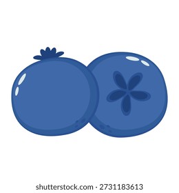 Vector de dibujos animados de arándanos aislados sobre fondo blanco.