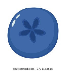 Blueberry cartoon vector isolated on white background.