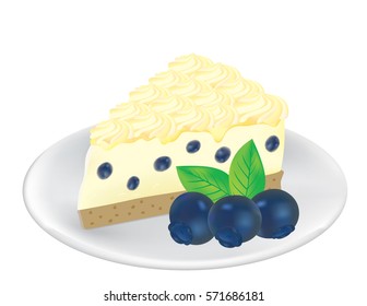 blueberry cheese cake dessert vector