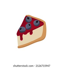 Blueberry cheese cake vector illustration. Blueberry cake illustration in vector. 