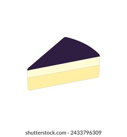 Blueberry Cheesecake slice vector illustration on white background