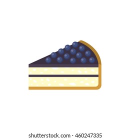 blueberry cheesecake vector icon in flat style