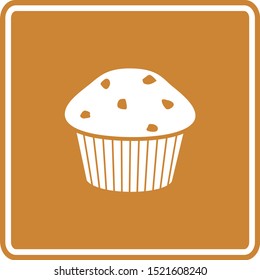 blueberry or chocolate chip muffin vector sign